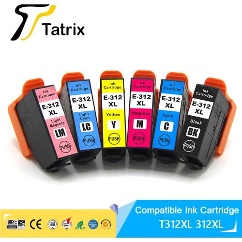 6PK Tatrix New Ink Cartridge For Epson 312XL T312 Compatible Ink Cartridges BK/C/M/Y/LC/LM Use For Epson Expression Photo XP8500