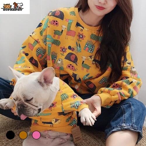 SUPREPET Pet Dog Hoodie for French Bulldog Animal Pattern Parent Pet Clothes Winter Warm Pet Dog Clothes for French Bulldog