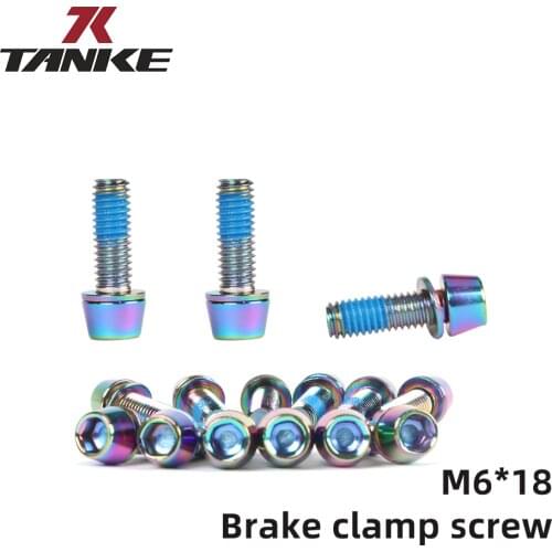 6-PCS TANKE M6*18 Brake clamp screw for bicycle MTB road bike caliper bolt with washer screw