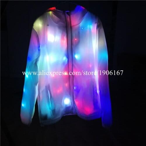 Colorful LED Luminous Dance Ballroom Costumes Led Flashing Stage Performance Clothes Growing Led Dance Suit Event Party Supplies