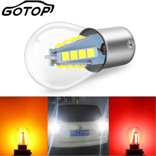 1pcs 1156 BA15S P21W 1157 P21/5W BAY15D LED Car Tail Bulb Brake Lights Reverse Lamp Car Turn Signal Lights Auto 3030 Chips DC