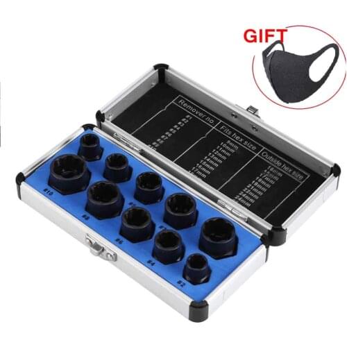 10Pcs Faucet Nut Screw Remover Extractor Tools Kit Bolt Socket Head Broken Nut Remover Screw Bolt Extractor Damaged Home Tools