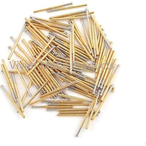 100 Pcs/Package Copper Nickel Plated Electronic Probe Pin P156-D Pin Total Length 34mm Spring Test Probe Test Accessories