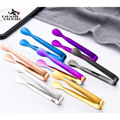 11cm Ice Tong Bbq Stainless Steel Barbecue BBQ Clip Bread Food Ice Clamp Ice Tongs Bar Kitchen Accessories