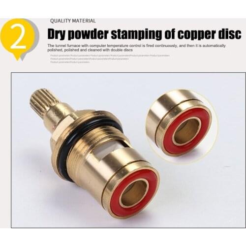 2 Pcs Replacement Tap Valves Ceramic Disc Gland Brass 20 Teeth 1/2 Inch Accessories GQ