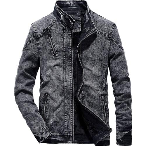 2021Vintage Jacket Relaxed In Denim And United Color For Men, Black And Blue Jean Jacket, Bombardier Style