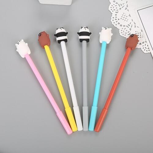 36 pcs Cartoon Stationery Fat Bear Neutral Pen Cute Student Water Creative Office Supplies Signature Pen