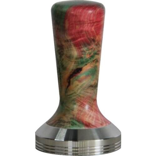 58MM Espresso Tamper Affordable Luxury Vintage Style Coffee Powder Hammer Tools,Stainless Steel Base with Solid Wood Handle