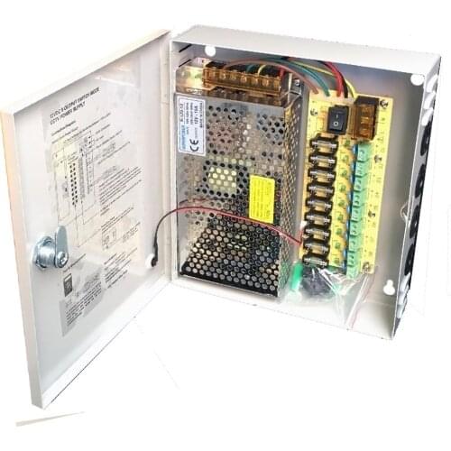 9CH AC100-240V To DC12V 10A 120W LED Driver Power Supply Box Adapter Transformer for CCTV Security Camera LED Strip String Light