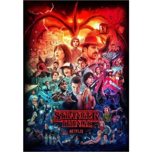 5D DIY Full Round/Square Diamond Painting Stranger Things TV Poster 3D Embroidery Cross Stitch Rhinestone Mosaic Home Decor Y83