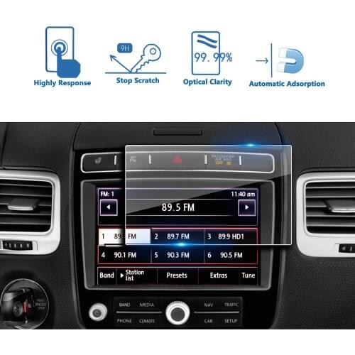 LFOTPP For Touareg 2011-2017 Car Navigation Display Tempered Glass Screen Protector Film Auto Interior Protective Sticker