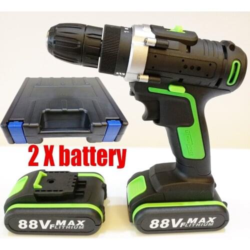 Torque Cordless Impact Drill Electric Screwdriver Mini Wireless Power Driver DC+2 Li-ion Battery 2-Speed