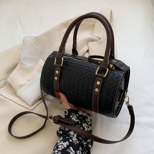 DikizFly Brand Boston Bag Women Totes Handbags Luxury Designer Women Bags 2021 Knitting Crossbody Bags Female Shoulder Bag Purse