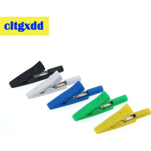 Cltgxdd 5pcs 40mm Alligator Clips Battery Clamps Crocodile Electrode Conductive clip Complete insulation fit 2mm banana plug