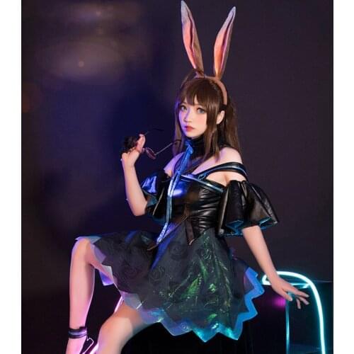Game! Arknights Tide Play Planet Amiya Cosplay Costume Women Cute Bunny Girl Dress Halloween Carnival Party Uniform Fancy Outfit
