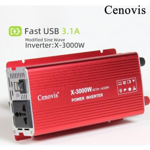 Inverter 12V / 24V 120V 220V Power Inverter 3000 Watts Automotive Modified Sine Wave Car converter Charger Car-Styling Voltage