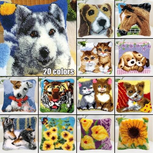 Exquisite Coarse Wool Cross Stitch Carpet Embroidery 3D Segment Embroidery Cushion Covers Making DIY Handmade Material Package