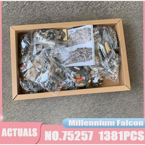 Star Plan Series Millennium Falcons Spacecraft Model Compatible 75257 75105 05007 Building Blocks Kids Educational Toys Gifts