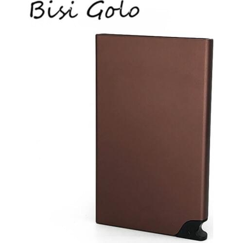 BISI GORO Card Holder Metal Box Fashion Card Wallet for Men and Women RFID Blocking High Quality Business 2021 ID Holders