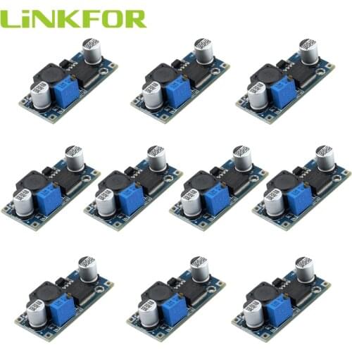 LiNKFOR 10 PCS 3V-40V DC-DC Switching Adjustable Step Down Converter Module LM2596 Voltage Regulator