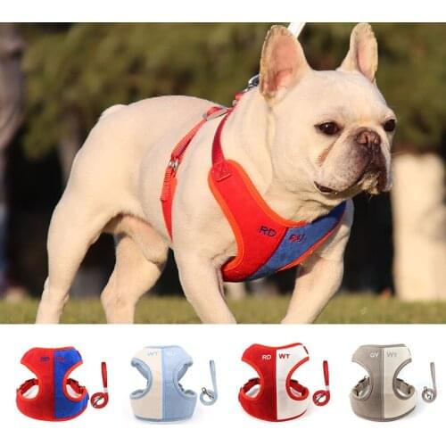 Cute Patchwork Pet Cat Dog Vest Harness Leash Soft Padded Chihuahua Puppy Adjustable Walking Small Medium Cat Dog Collar Harness
