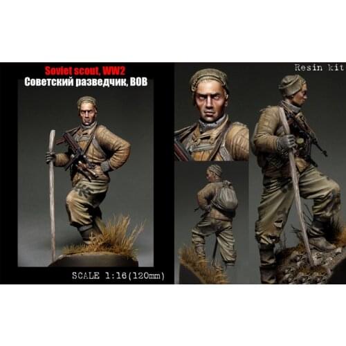 Scale Models 1/ 16 120mm Soviet Scout Soldier 120mm figure Historical Resin Model