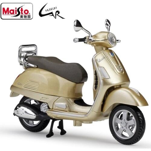 Maisto 1:18 Vespa Motor Scooter Metal Diecast Scale Model Motorcycle Kit Display Collections Gift Toy