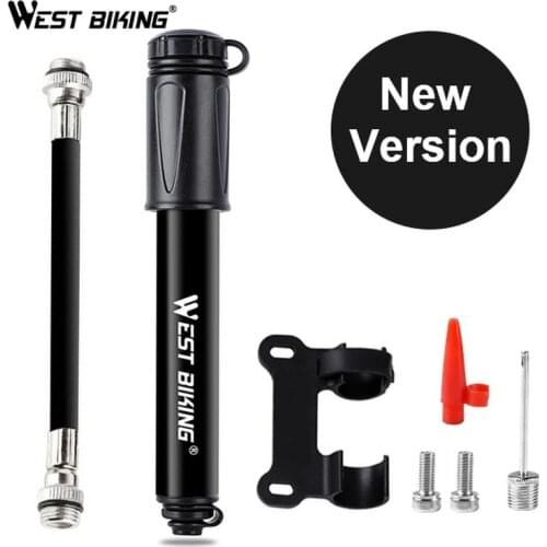 WEST BIKING Portable MTB Bike Pump 100Psi Mini Cycling Tire Inflator Hand Air Pump Bike Accessories Mountain Road Bicycle Pump