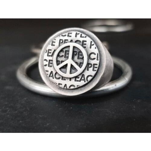 Stainless Steel Ring For Women Love Peace Symbol Round Engagemen Wedding Rings Accessories Mujer Massive ring Jewelry Gift