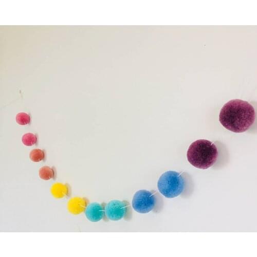 Nordic Style Hair Ball Hanging Decoration Pendant DIY Crafts Ins Macaron Color String Ornament 4CM Felt Ball For Children Room