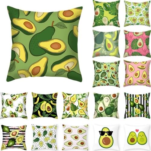 New Avocado Green Tropical Fruit Print Cushion Cover Modern Nordic Geometry Decorative Pillows Case Sofa Seat Bed Pillow Covers
