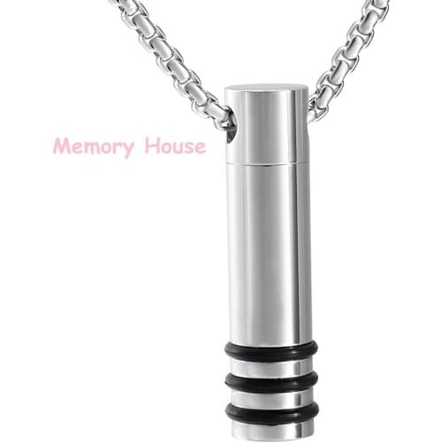IJD8067 Wholesale Or Retail Cylinder With Blank Rubber Cremation Lockets Necklace For Human&Pet Memorial Ashes Keepsake Pendant