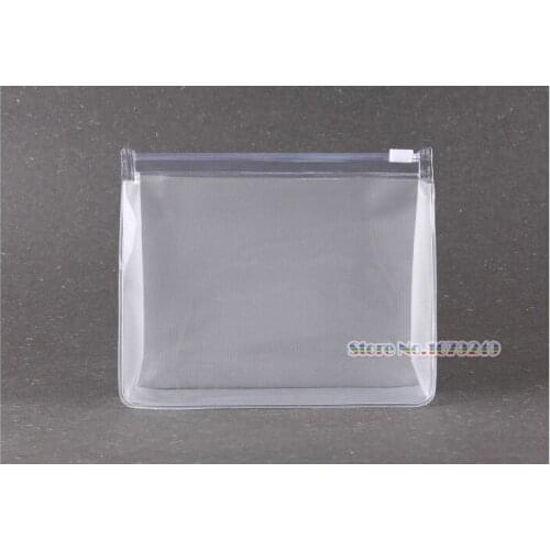 Wholesale200Pcs/ LotClear PVC Self Seal Zipper 15*12*3.5cm Zipper cosmetic bag Clear PVC Waterproof makeup bag Gift plastic bag