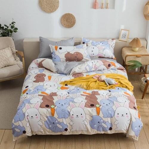 Duvet Cover pillowcases 3pcs 220x240Comforter Bedding Sets King Size 135x200 Child quilt cover,Cartoon rabbit Bed Cover 2020