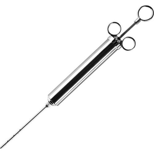 Portable Stainless Steel BBQ Seasoning Marinade Injector Gun Flavor Meat Roasting Needle Cooking Syringe Kitchen Tool