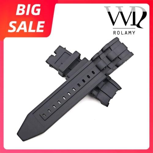 Rolamy 26mm Silicone Rubber Replacement Top Luxury Watch Band For Invicta Pro Diver Collection Chronograph 6986-6991-6996-17566