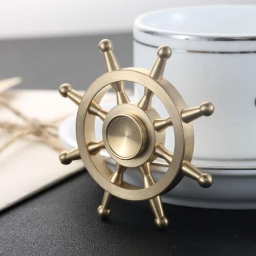Silent Hand Spinner reduced spiral fidget pure brass ball bearing Spinning Top finger spinner Metal Ship helm 2-3 minutes