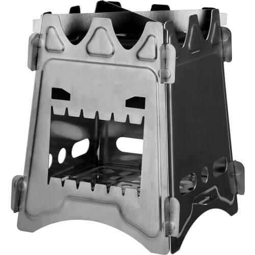 Camping Stove Detachable Wood Stove Burner Furnace Picnic Ultralight Folding BBQ Stainless Steel Titanium Camping Equipments