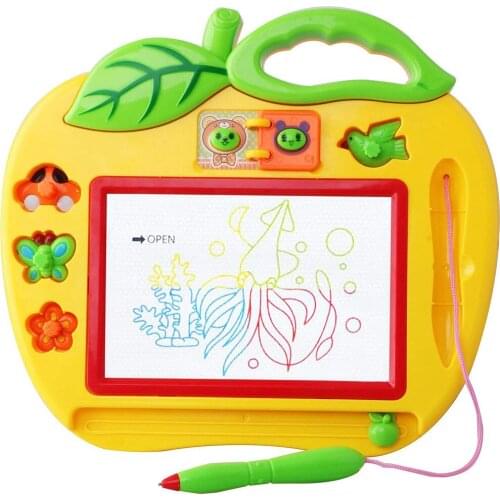 Creative Magnetic Artboard with Pen and Cute Image Seal Educational Color Doodle Toy Magnetic Drawing Graffiti Board Toy