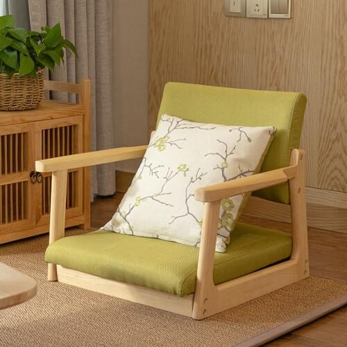 Japanese Tatami Legless Zaisu Chair With Upholstery Seat Cushion Home Furniture Leisure Lazy Floor Chair for Bay Window