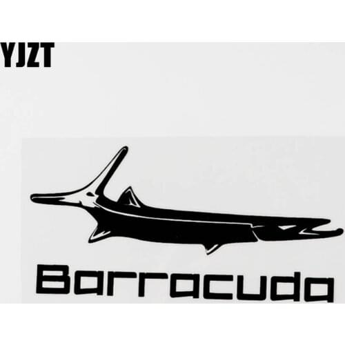 YJZT 15.3CM×7.2CM Creative Car-styling Animal Barracuda Vinyl Car Sticker Decal Black/Silver 8C-0465