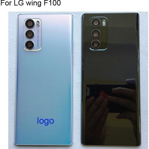 For LG wing F100 Back Battery Cover Rear Door Housing case Rear Glass Repair parts For LG wing F 100