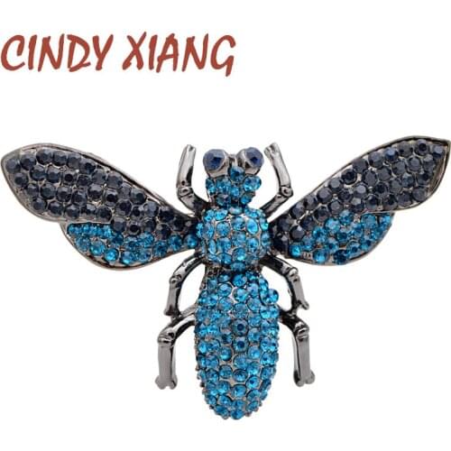 CINDY XIANG 2 Colors Availbale Rhinestone Vintage Bee Brooch Large Insect Pin Brooches For Women Autumn Winter New Design Gift