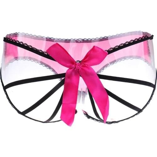 Women Sexy Thongs Hollow Out G-string Panties T-Back Open Knickers Bow Lingerie Underwear