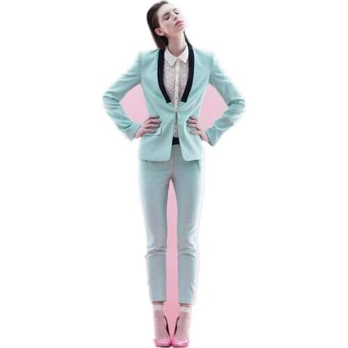 Ladies winter formal suits women suits blazer suit set female business office uniform elegant pant suits 2 piece set women