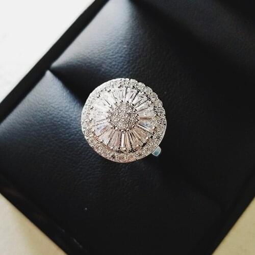 925 sterling silver 2020 new luxury blue silver color halo engagement ring for women lady anniversary gift jewelry R5094