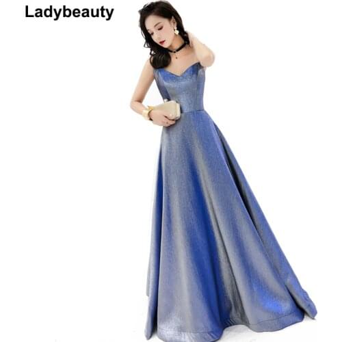 2019 New Robe de Soiree Banquet dress Sexy Sweetheart Bling dresses Lace Up Evening Dresses Backless Floor Length Party Gown