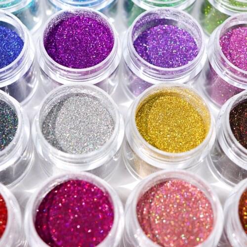 10ml Sparkly Holographic Glitter Powder Epoxy Resin Mold Filling Nail Art Glitter DIY Slime Loose Sequins Laser Glitter Pigment