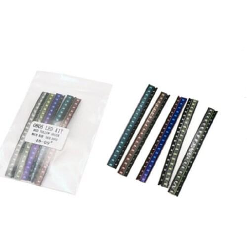 100Pcs A Pack 0603 0805 1206 5050 5730 SMD LED Sample Pack Red Yellow Green Blue White 5 Color Per Color 20PCS