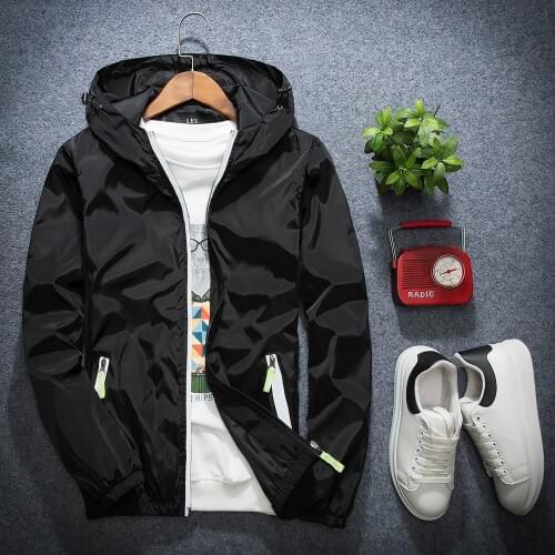 "2020 Autumn Windbreaker New Fashion Jacket Mens Large Size Windbreaker Reflective Zipper Jacket Men Clothing S-7XL